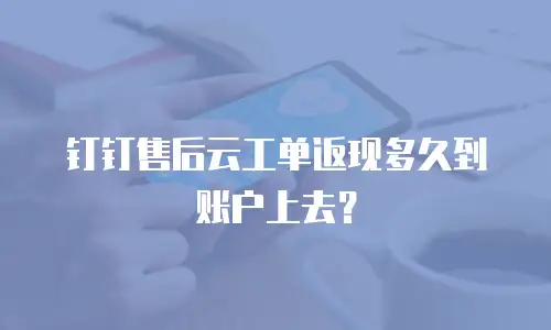 钉钉售后云工单返现多久到账户上去？