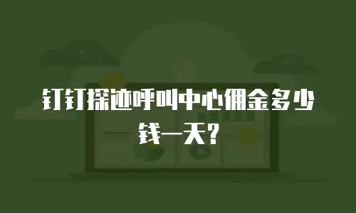 钉钉探迹呼叫中心佣金多少钱一天？