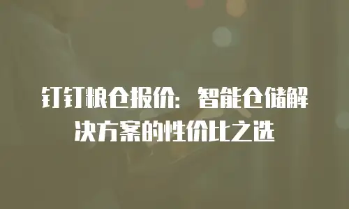 钉钉粮仓报价：智能仓储解决方案的性价比之选