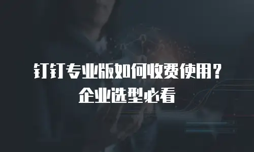 钉钉专业版如何收费使用？企业选型必看