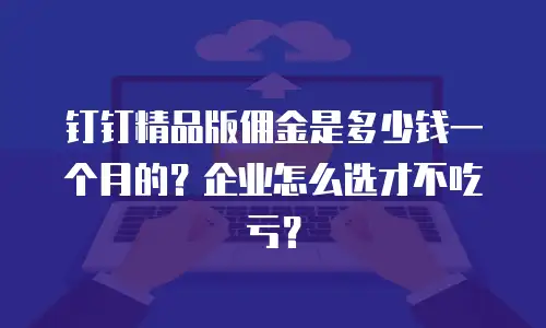 钉钉精品版佣金是多少钱一个月的？企业怎么选才不吃亏？