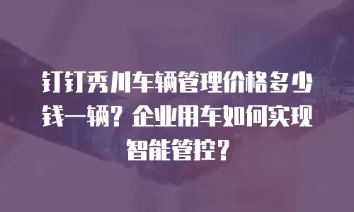钉钉秀川车辆管理价格多少钱一辆？企业用车如何实现智能管控？