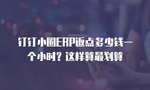 钉钉小圈ERP返点多少钱一个小时？这样算最划算