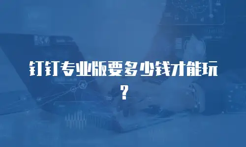 钉钉专业版要多少钱才能玩？