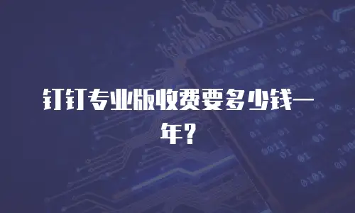 钉钉专业版收费要多少钱一年？