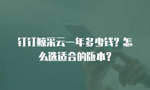 钉钉鲸采云一年多少钱？怎么选适合的版本？