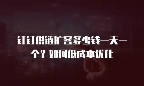 钉钉供链扩容多少钱一天一个？如何低成本优化