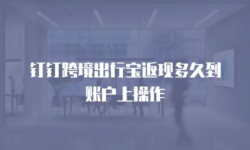 钉钉跨境出行宝返现多久到账户上操作
