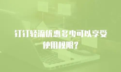 钉钉轻流优惠多少可以享受使用权限？
