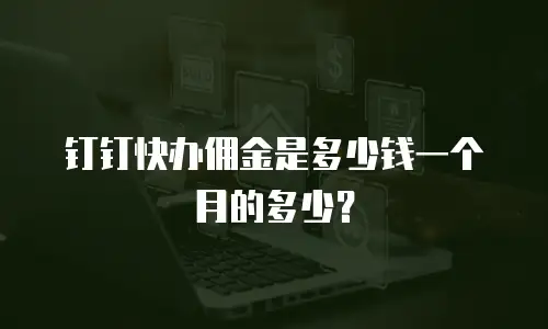 钉钉快办佣金是多少钱一个月的多少？
