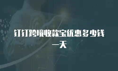 钉钉跨境收款宝优惠多少钱一天