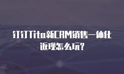 钉钉Tita新CRM销售一体化返现怎么玩？