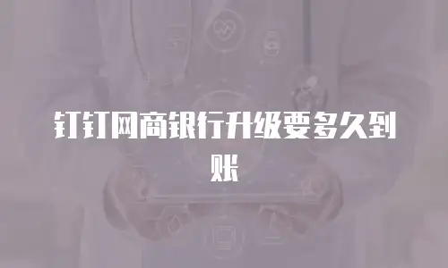 钉钉网商银行升级要多久到账