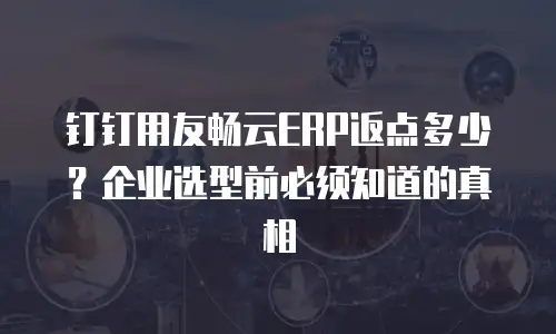 钉钉用友畅云ERP返点多少？企业选型前必须知道的真相