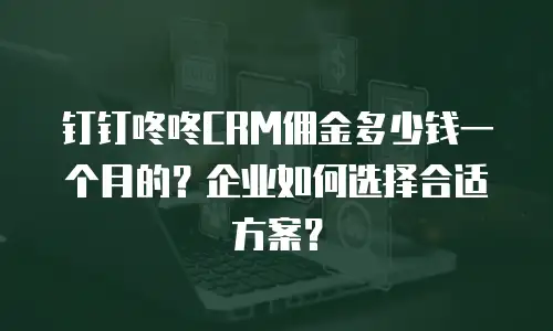 钉钉咚咚CRM佣金多少钱一个月的？企业如何选择合适方案？