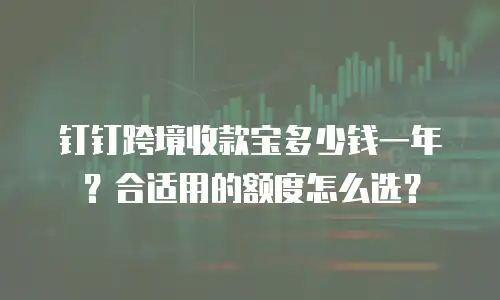 钉钉跨境收款宝多少钱一年？合适用的额度怎么选？