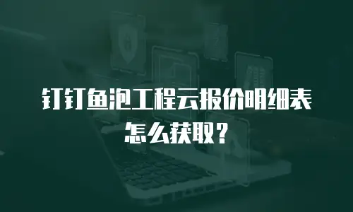 钉钉鱼泡工程云报价明细表怎么获取？