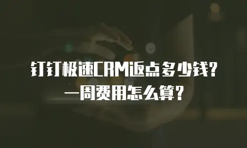 钉钉极速CRM返点多少钱？一周费用怎么算？