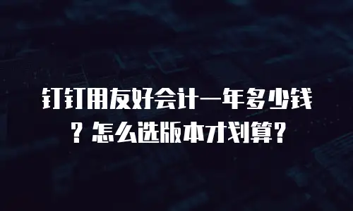钉钉用友好会计一年多少钱？怎么选版本才划算？