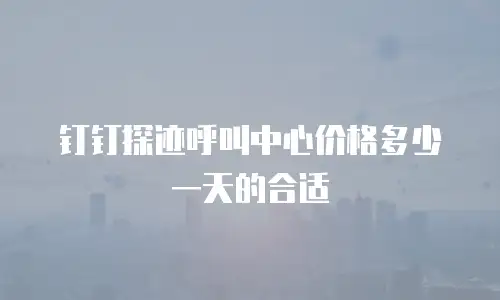 钉钉探迹呼叫中心价格多少一天的合适