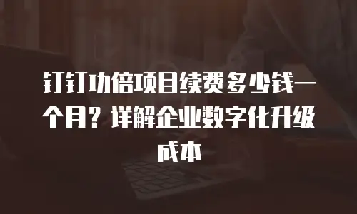 钉钉功倍项目续费多少钱一个月？详解企业数字化升级成本