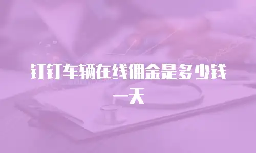 钉钉车辆在线佣金是多少钱一天