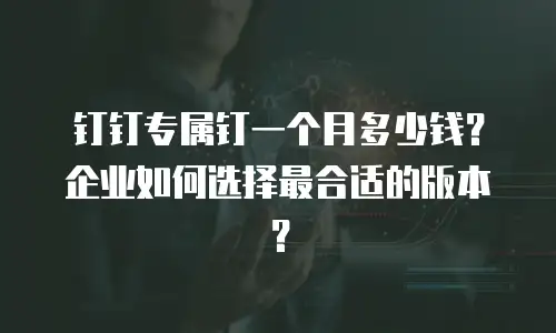 钉钉专属钉一个月多少钱？企业如何选择最合适的版本？