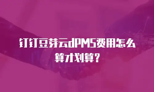 钉钉豆芽云dPMS费用怎么算才划算？