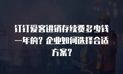 钉钉爱客进销存续费多少钱一年的？企业如何选择合适方案？