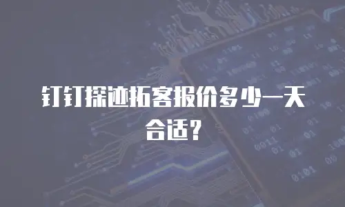 钉钉探迹拓客报价多少一天合适？