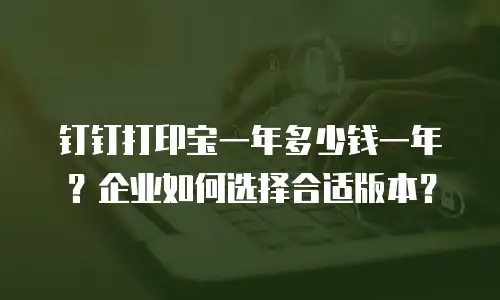 钉钉打印宝一年多少钱一年？企业如何选择合适版本？