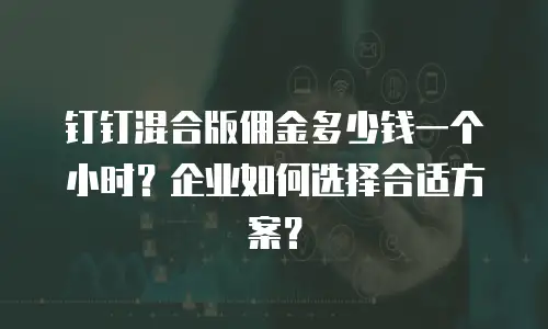 钉钉混合版佣金多少钱一个小时？企业如何选择合适方案？