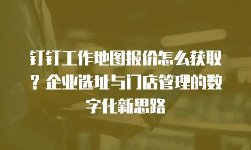 钉钉工作地图报价怎么获取？企业选址与门店管理的数字化新思路