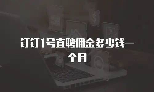 钉钉1号直聘佣金多少钱一个月