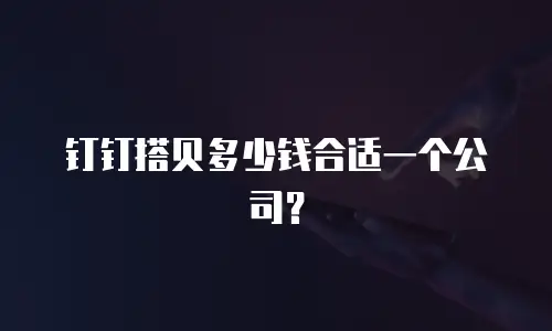 钉钉搭贝多少钱合适一个公司？