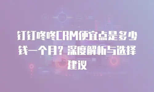 钉钉咚咚CRM便宜点是多少钱一个月？深度解析与选择建议