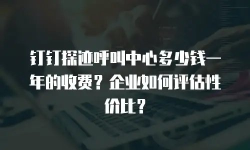 钉钉探迹呼叫中心多少钱一年的收费？企业如何评估性价比？