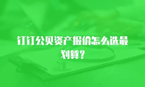钉钉公贝资产报价怎么选最划算？