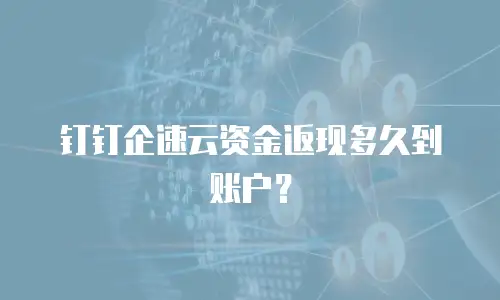 钉钉企速云资金返现多久到账户？