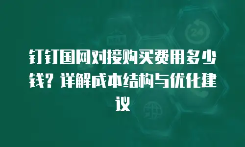 钉钉国网对接购买费用多少钱？详解成本结构与优化建议