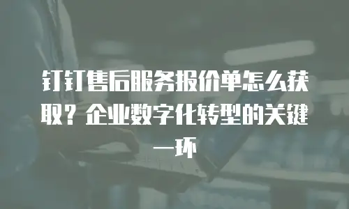钉钉售后服务报价单怎么获取？企业数字化转型的关键一环