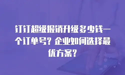 钉钉超级报销升级多少钱一个订单号？企业如何选择最优方案？
