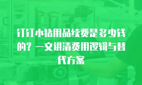 钉钉小猪用品续费是多少钱的？一文讲清费用逻辑与替代方案