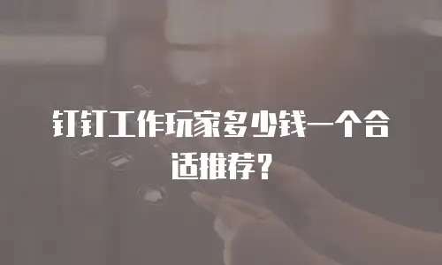 钉钉工作玩家多少钱一个合适推荐？