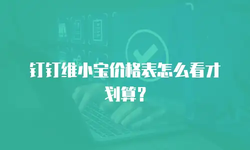 钉钉维小宝价格表怎么看才划算？