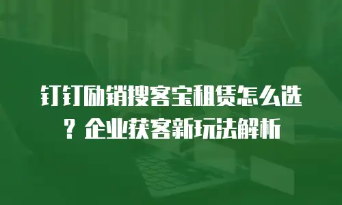 钉钉励销搜客宝租赁怎么选？企业获客新玩法解析