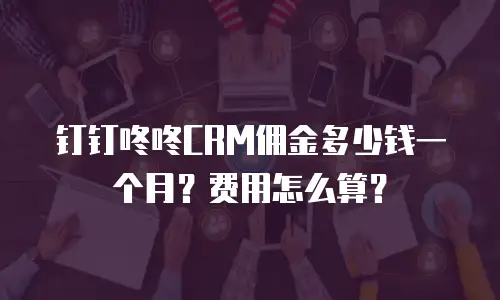 钉钉咚咚CRM佣金多少钱一个月？费用怎么算？