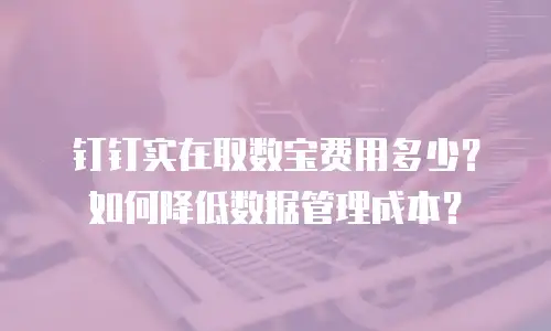 钉钉实在取数宝费用多少？如何降低数据管理成本？