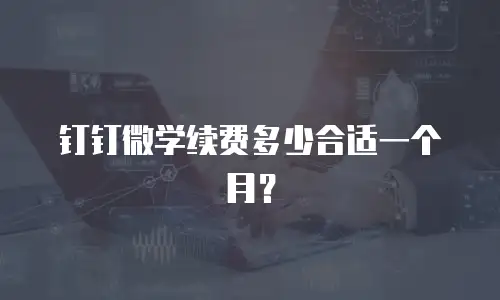 钉钉微学续费多少合适一个月？
