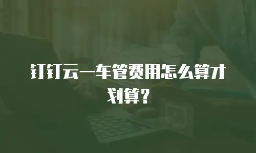 钉钉云一车管费用怎么算才划算？